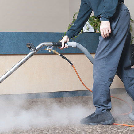 vacuuming carpet